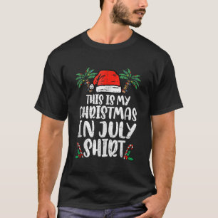 T-shirt Noël en juillet Funny Santa Hat Summer Beach Vac