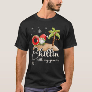 T-shirt Noël en juillet Gnome sur la plage en été