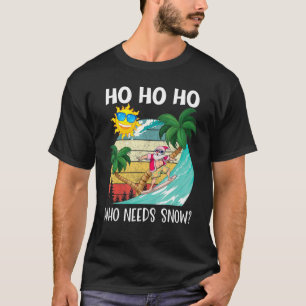 T-shirt Noël En Juillet Humour Père Noël Surfing Summer Be