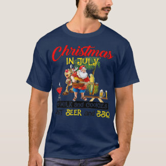 T-shirt Noël En Juillet Pas De Lait Et Cookies Juste Bière