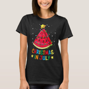 T-shirt Noël En Juillet Pastèque Arbre De Noël D'été Homme