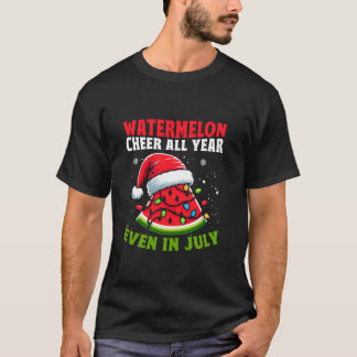 T-shirt Noël en juillet Pastèque Lumière Arbre de Noël