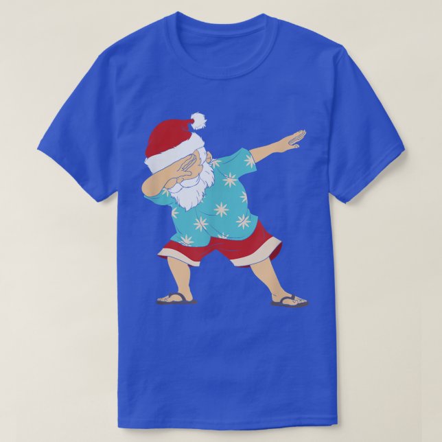 T-shirt Noël En Juillet Père Noël Dabbing Hawaiian Vibes  (Design devant)