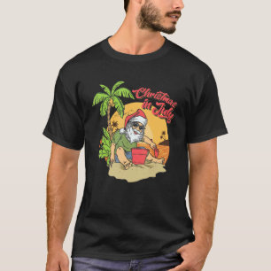 T-shirt Noël En Juillet Père Noël Hawaii Summer Beach Vaca