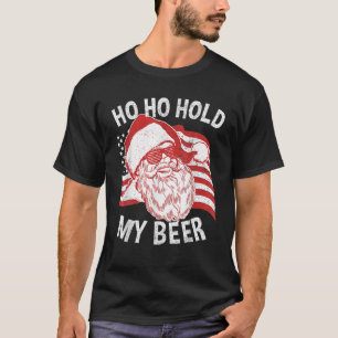 T-shirt Noël En Juillet Père Noël Ho Ho Tenir Ma Bière Boi