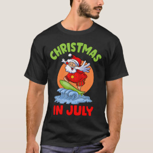 T-shirt Noël En Juillet Père Noël Surfing Kid Toddler Hawa