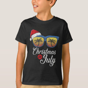 T-shirt Noël en juillet Plage hawaïenne fraîche Vacances d