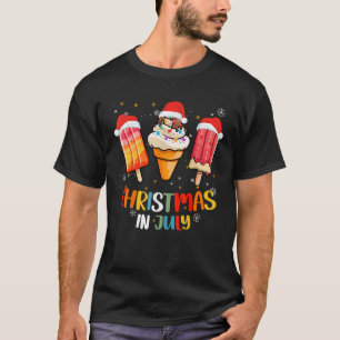 T-shirt Noël En Juillet Popsicles Crème Glace Toddler Enfa