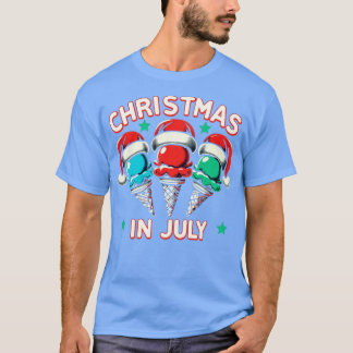 T-shirt Noël en Juillet Rétro pour Enfants Ice Père Noël d