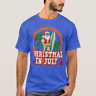 T-shirt Noël en Juillet santa chapeau Noël, drôle Noël d'é