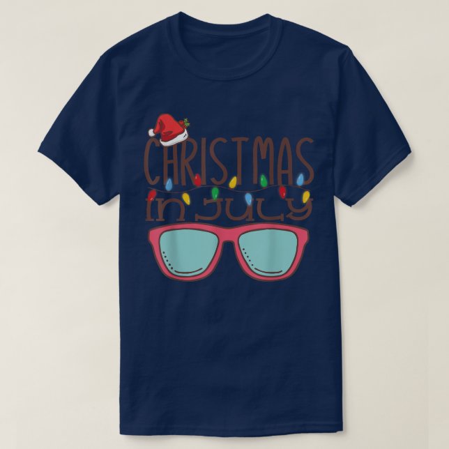 T-shirt Noël En Juillet Santa Hat Lunettes de soleil Été P (Design devant)