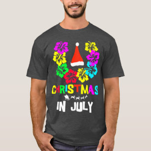 T-shirt Noël en juillet Santa Hat Lunettes de soleil été V