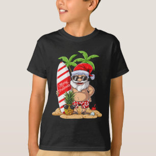T-shirt Noël en juillet Santa Hawaïen Surf Cadeaux Somme