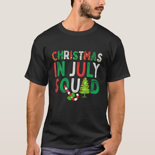 T-shirt Noël en juillet Squad Drôle Noël Hommes Femmes Enf (Devant)