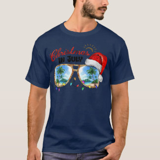 T-shirt Noël en juillet Vacances d'été Lunettes de soleil 