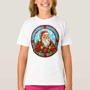 T-shirt Noël en verre tendu - Père Noël Ornements 3D-2