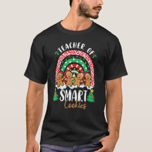 T-shirt Noël Enseignant Cute Gingerbread Cookies Arc-en-ci