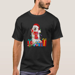 T-shirt Noël Eskimo Chien Xmas Lumières Père Noël Ha