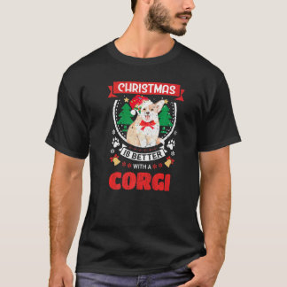 T-shirt Noël est meilleur avec un arbre de Noël Corgi