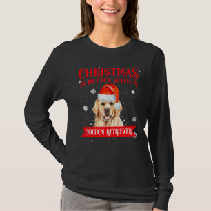 T-shirt Noël Est Meilleur Avec Un Chien Rétriateur D'Or