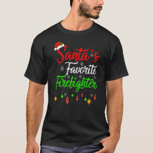 T-shirt Noël Favori du pompier Xmas Père Noël