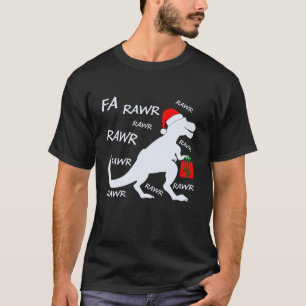 T-shirt Noël Fête Santa Hat Dinosaur Fa Rawr T Rex Dino