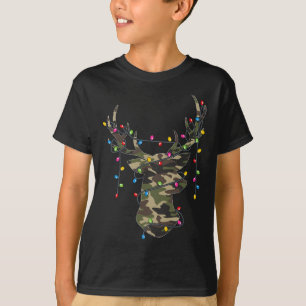 T-shirt Noël Fêtes Camo Chasse Rennes de rennes Noël
