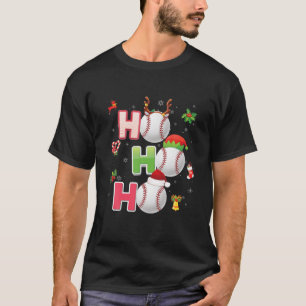 T-shirt Noël Funny Ho Ho Ho Baseball Pajama Père Noël Lov