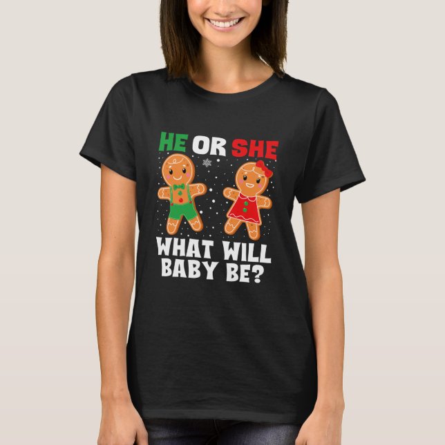 T-shirt Noël Genre Révéler pain d'épices (Devant)