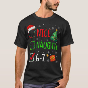 T-shirt Noël Gentil Vilain 67 Brainrot Drôle 6-7 Mème