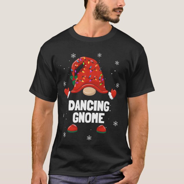 T-shirt Noël Gnome Dancing Gnome Famille Repos de Noël (Devant)