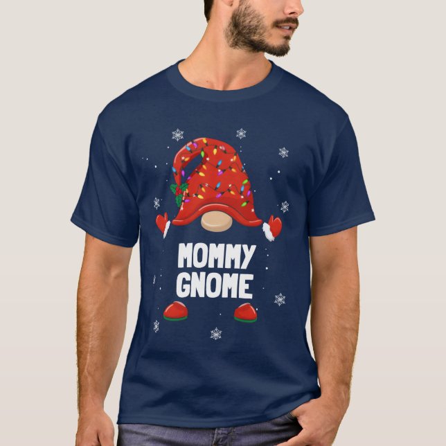 T-shirt Noël Gnome Maman Gnome Famille Rétro de Noël (Devant)