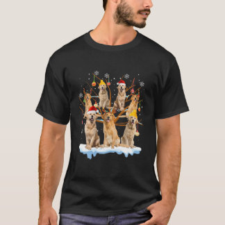 T-shirt Noël Golden On Tree Drôle Père Noël Amoureux des c