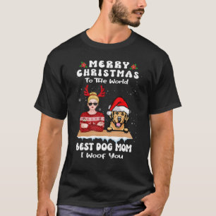 T-shirt Noël Golden Retriever au monde meilleur chien M