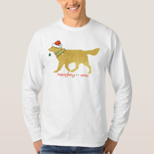 T-shirt Noël Golden Retriever Naughty, mais Nice Hommes