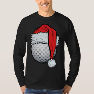 T-shirt Noël Golf Ball Santa Hat Funny Sport Noël