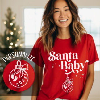T-shirt Noël Grossesse Faire-part Père Noël bébé