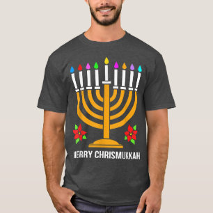 T-shirt Noël Hanoukka Menorah Merry Chrismukkah