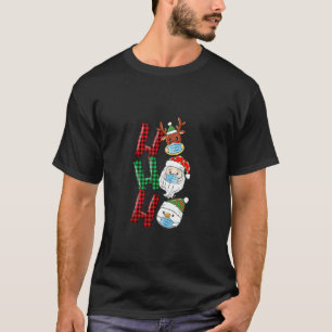 T-shirt Noël Ho Ho Ho Père Noël Reindeer Snowman Face Mas