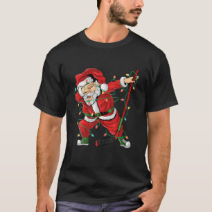 T-shirt Noël Hockey sur glace Dabing Père Noël Lights Noël