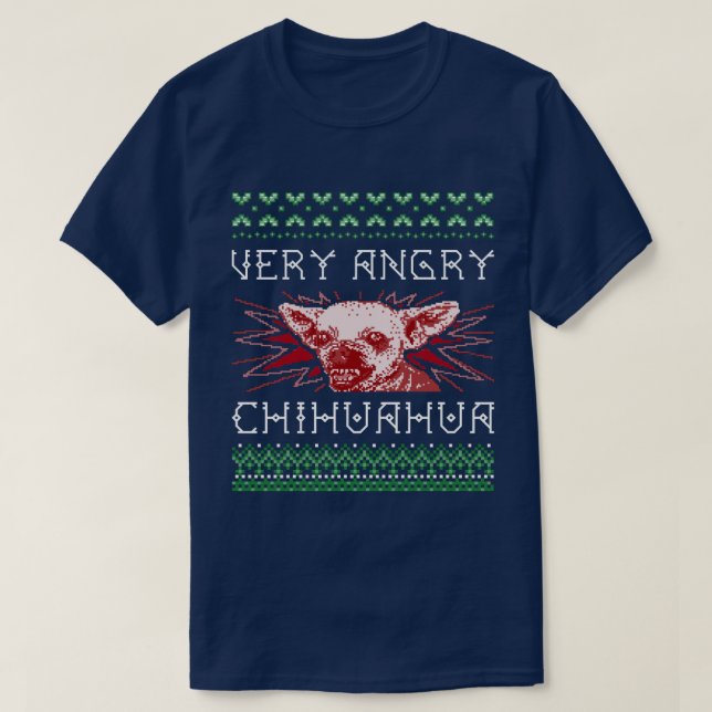 T-shirt Noël laid drôle "de chiwawa très fâché" (Design devant)