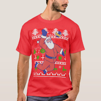 T-shirt Noël laid du volleyball du Père Noël