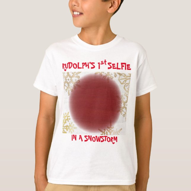 T-shirt Noël Le 1er Selfie de Rudolf dans une tempête de n (Devant)