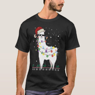 T-shirt Noël Llama Santa Hat Ugly Xmas Arbre Alpaca Gi