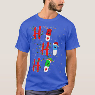 T-shirt Noël Lumière Père Noël Ho Ho Ho Pharmacien Noël