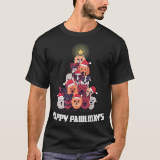 T-shirt Noël Lumières Amoureux de les chiens Super mignonn