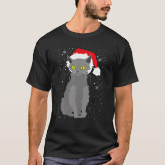 T-shirt Noël Lykoi Chat Santa Hat Noël Chatons Kittens