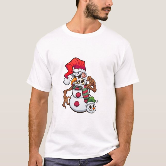 T-shirt noël méchant bonhomme de neige avec une petite têt (Devant)