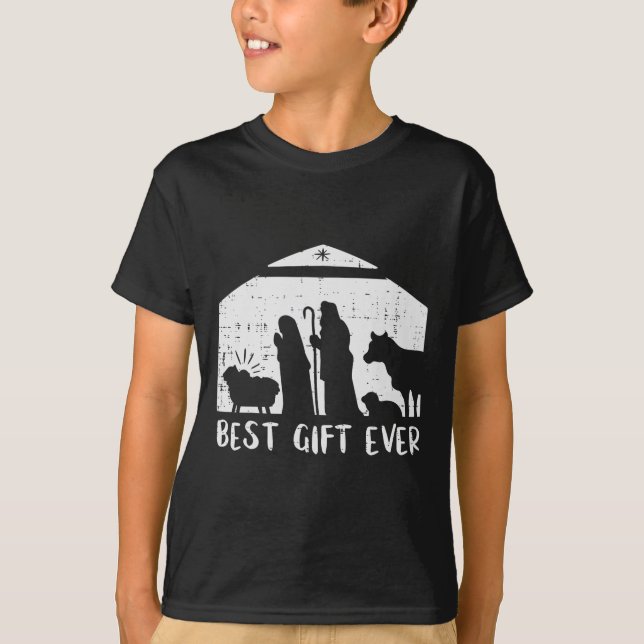 T-shirt Noël Meilleur Cadeau Nativité Noël Noël Hommes chr (Devant)