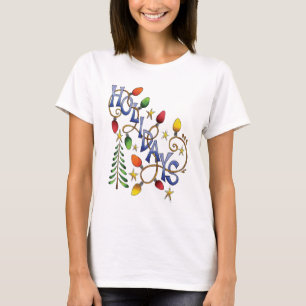 T-shirt Noël mignon, lumières et étoiles avec texte de vac